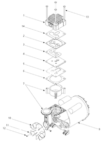 Pump Parts Diagram and Parts List for 1NNF8  Campbell Hausfeld Compressor